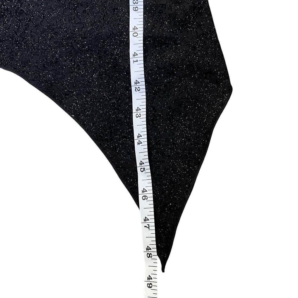 Pola Vtg Y2K Fitted Party Prom Dress Spaghetti Strap Handkerchief Hem Black - Picture 10 of 16